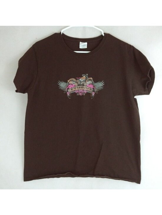 Gildan Tops - Gildan 2014 Sturgis Black Hills Rally Women's Brown T-Shirt Size Large